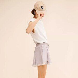 Anthropologie Daily Practice Goal Line Twofer Mini Dress White and Gray Lacey Lg